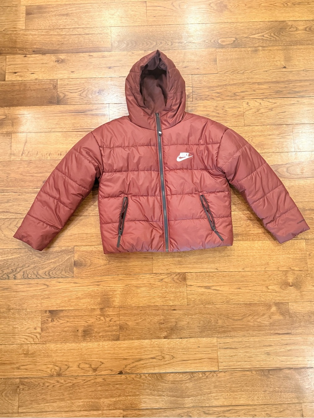 Nike Therma-Fit Hooded Puffer Jacket - Burgundy